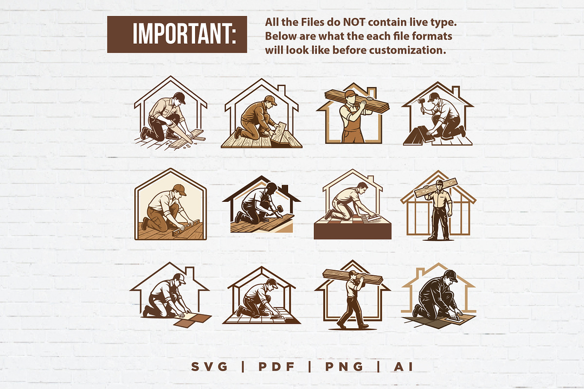 12 Flooring Installer Logo Bundle, a Branding & Logo Template by Guavanaboy (Photo 2 of 3)