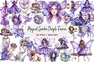 Watercolor Magical Garden, a Seasonal Illustration by DreamArtGraphic