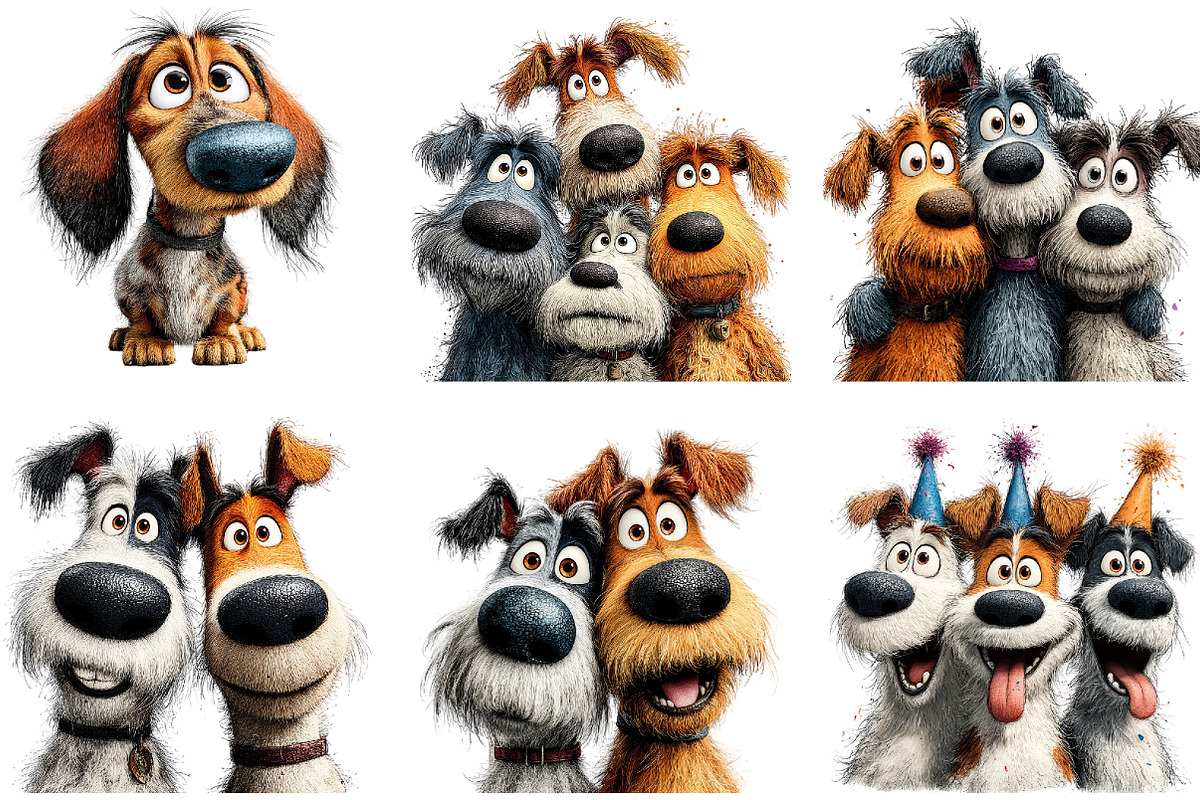 Whimsical Quirky Dogs Clipart, an Illustration by Sublimation Artist (Photo 5 of 7)