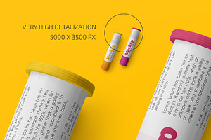 Effervescent Tablets Tube Mockup Set