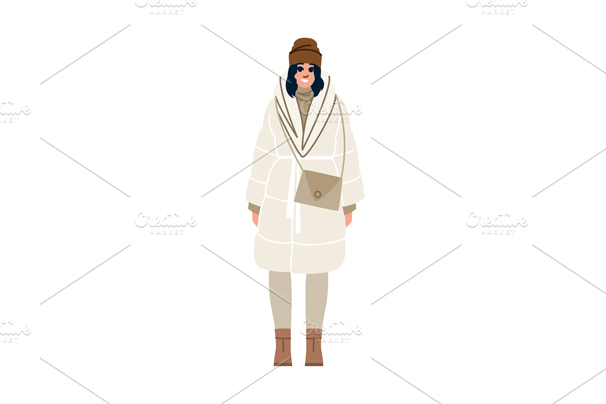 Smiling woman wearing winter clothes, an Object Illustration by pikepicture