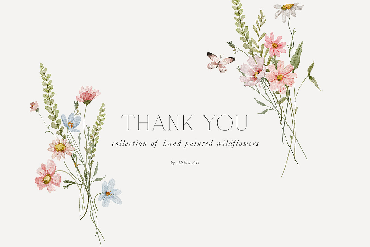 Watercolor Tiny Meadow, a Decorative Illustration by AleksaArt (Photo 13 of 13)