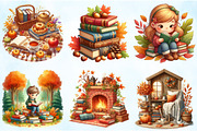 Watercolor Autumn Books Clipart, an Illustration by Craft Nest (Thumbnail 4 of 5)