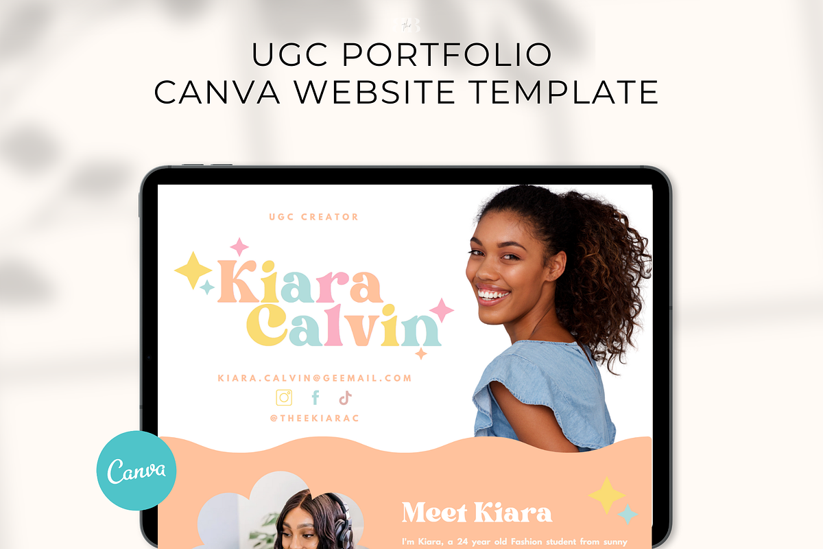 Colorful UGC Canva Portfolio Website, a Landing Page Template by BLDGtheBoutique (Photo 2 of 12)