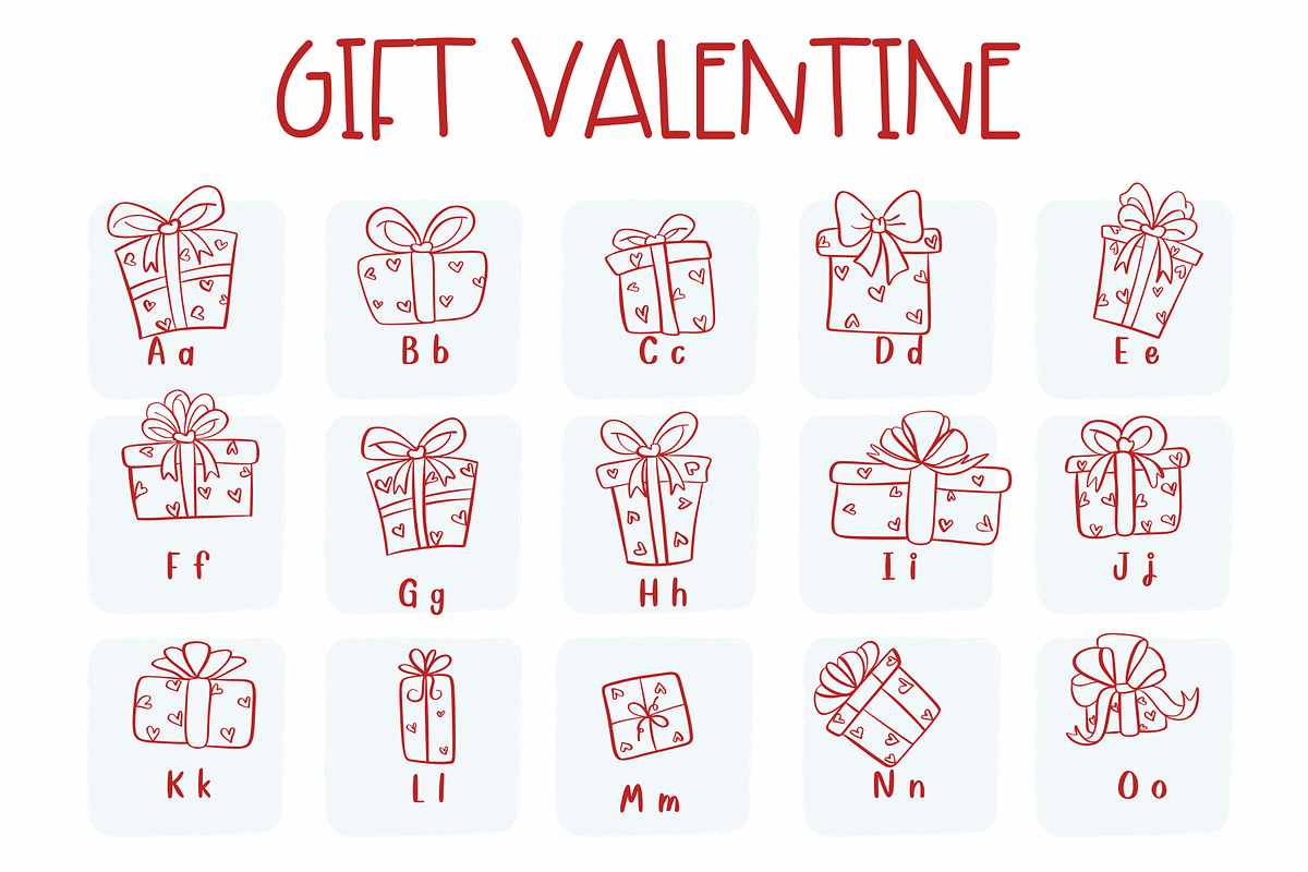 Gift Valentine | Symbols Fonts, a Symbol Font by Sirinart (Photo 2 of 7)