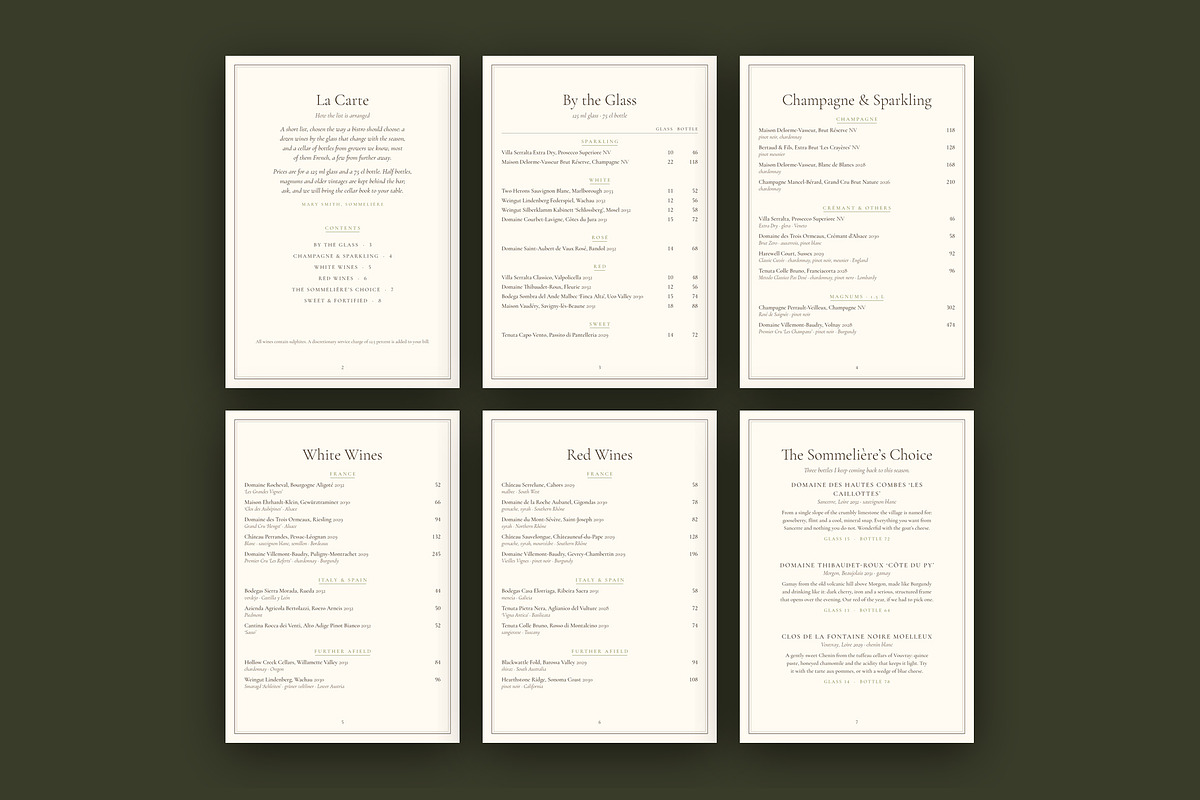 Elegant Wine List Menu Template, a Brochure Template by BrandPacks