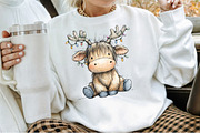 Christmas Highland Cow PNG Clipart, an Illustration by Sublimation Artist (Thumbnail 4 of 6)