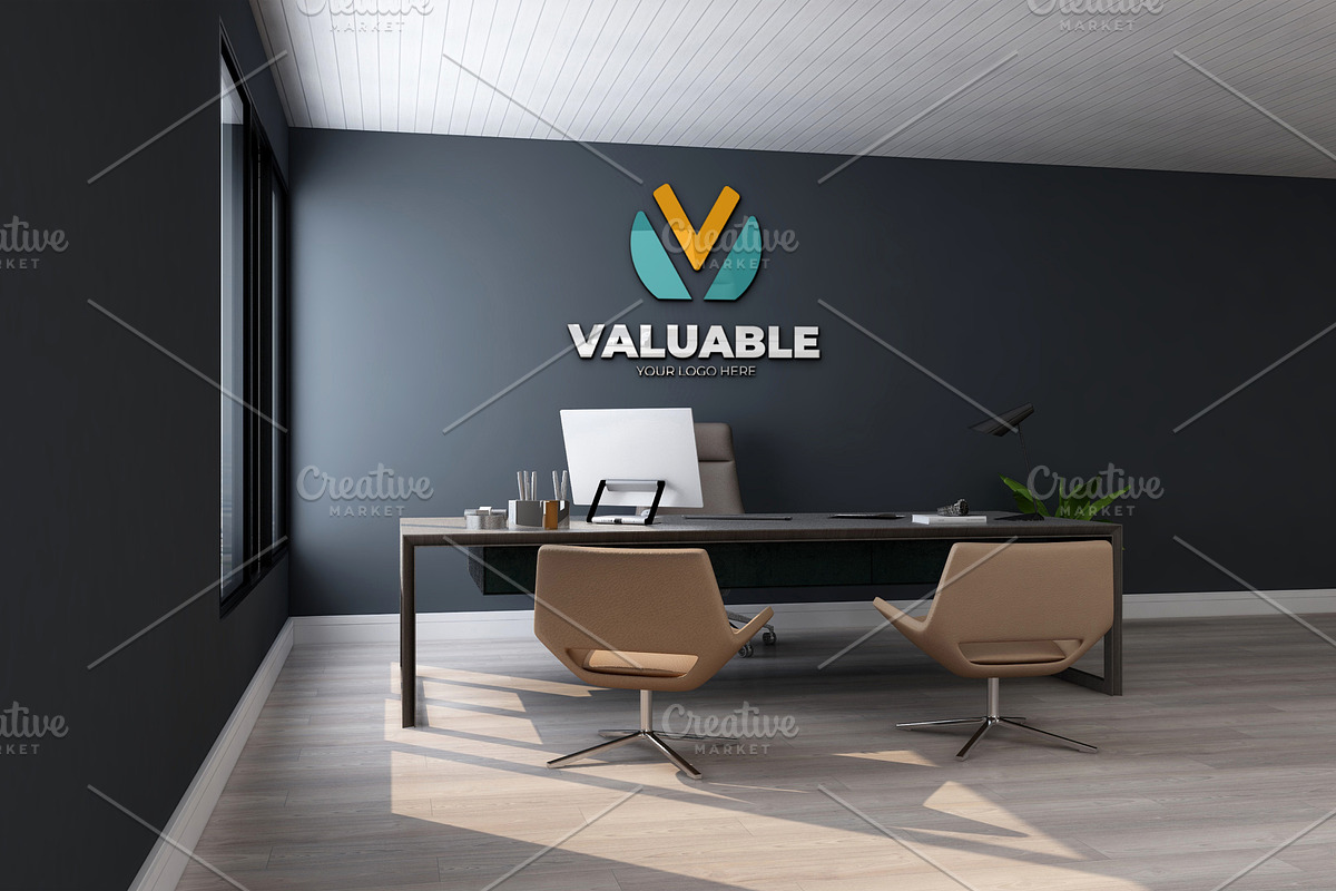 PSD Office Room Company Logo Mockup, a Product Mockup by Ayy (Photo 6 of 23)
