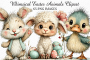Whimsical Easter Animals Clipart PNG, an Illustration by Craft Nest (Thumbnail 1 of 11)