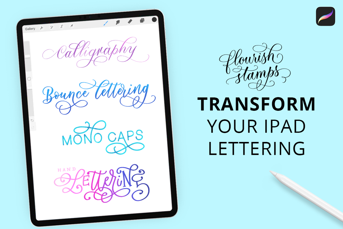 FLOURISH STAMPS FOR PROCREATE, a Brush Add-On by Loveleigh Loops (Photo 5 of 16)