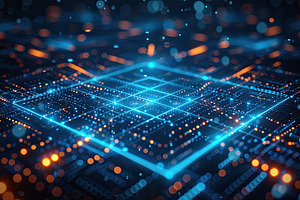 Dynamic background featuring neon gl, a Photo by LOGOCREATIVE