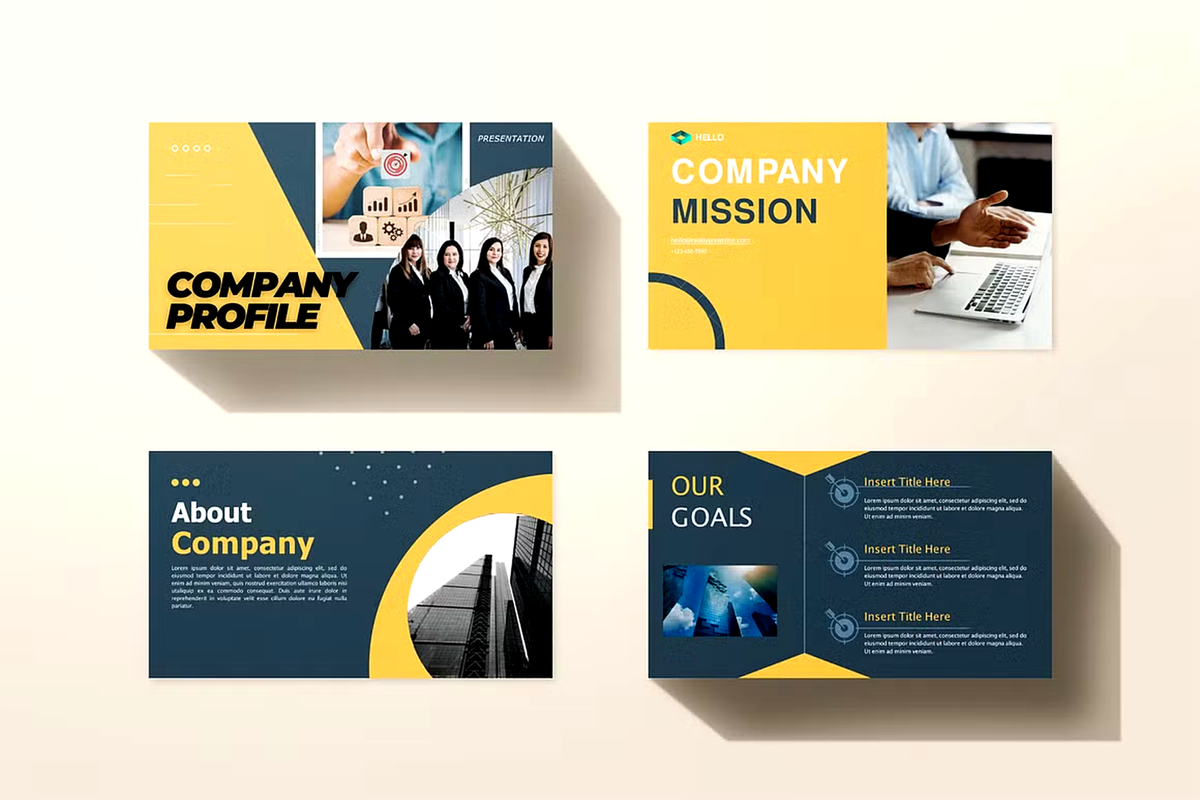 Company Profile PowerPoint Template, a Presentation Template by PaperMoon (Photo 2 of 4)
