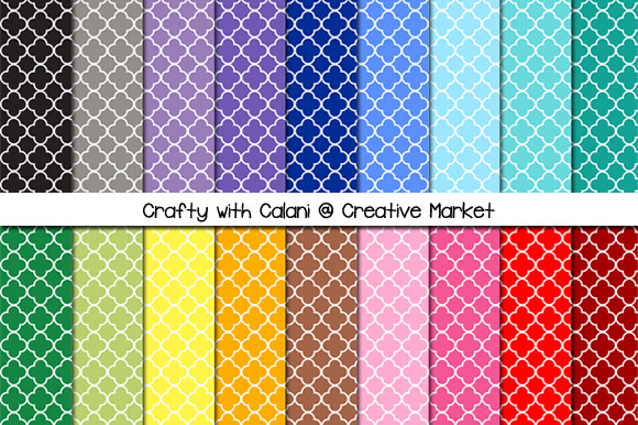 Rainbow Quatrefoil Digital Paper, a Pattern Graphic by Crafty with Calani