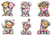 Whimsical Teddy Bear Valentine Clipa, an Illustration by CraftArtStudio (Thumbnail 3 of 6)