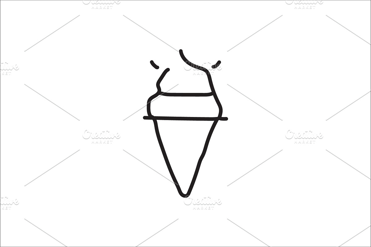 Ice cream, an Outline Icon by Vectorium Studio