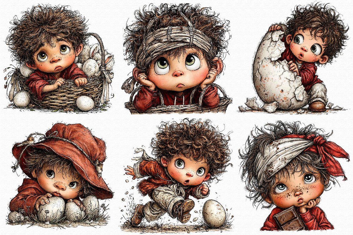 Funny Quirky Easter Boys Clipart Bun, an Illustration by Libby Wishes (Photo 2 of 7)