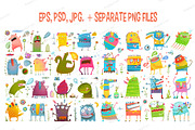 Monster funny characters in 1 bundle, an Animal Illustration by Popmarleo Shop (Thumbnail 2 of 2)