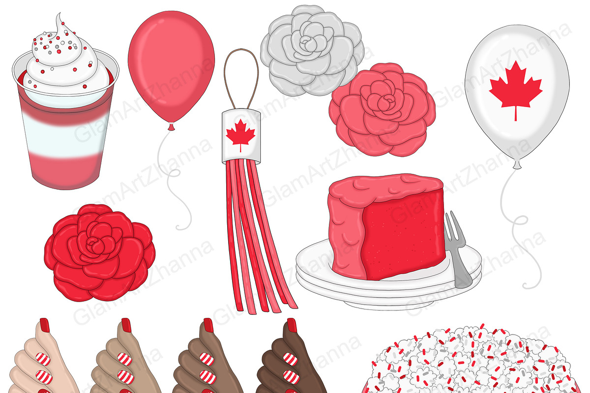 Canada Day Clipart, a Seasonal Illustration by GlamArtZhanna (Photo 4 of 4)