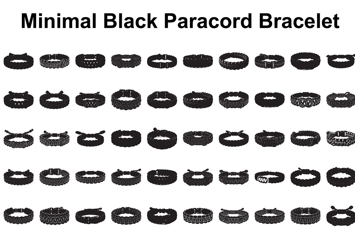 Minimal Black Paracord Bracelet, a Graphic by hafijul (Photo 1 of 11)