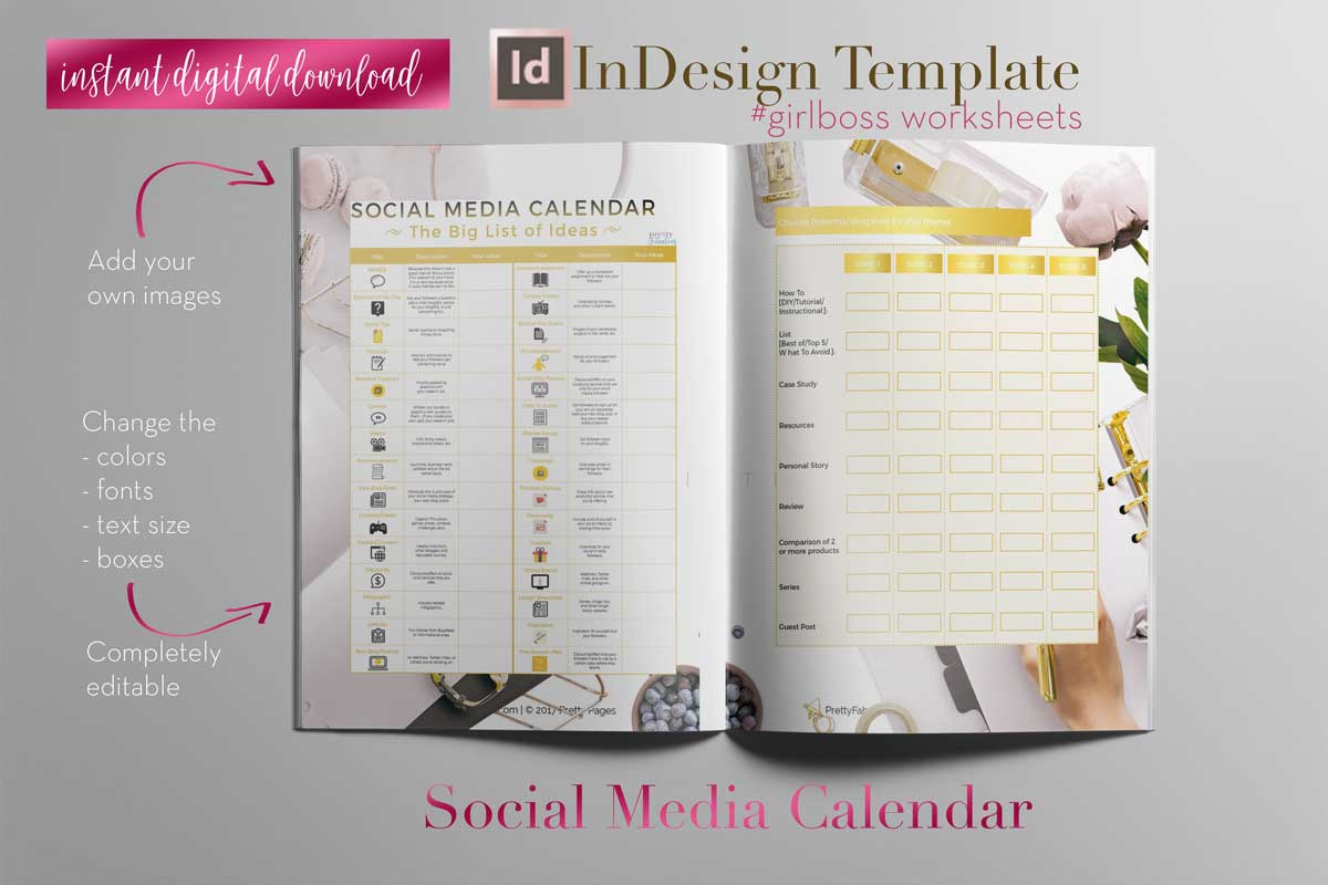 Girlboss Sheets | InDesign Template, a Stationery Template by Planner Templates (Photo 9 of 55)