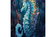 Art, Custom Seahorse, template, a Stationery Template by Boho Pixel Dust (Thumbnail 1 of 3)