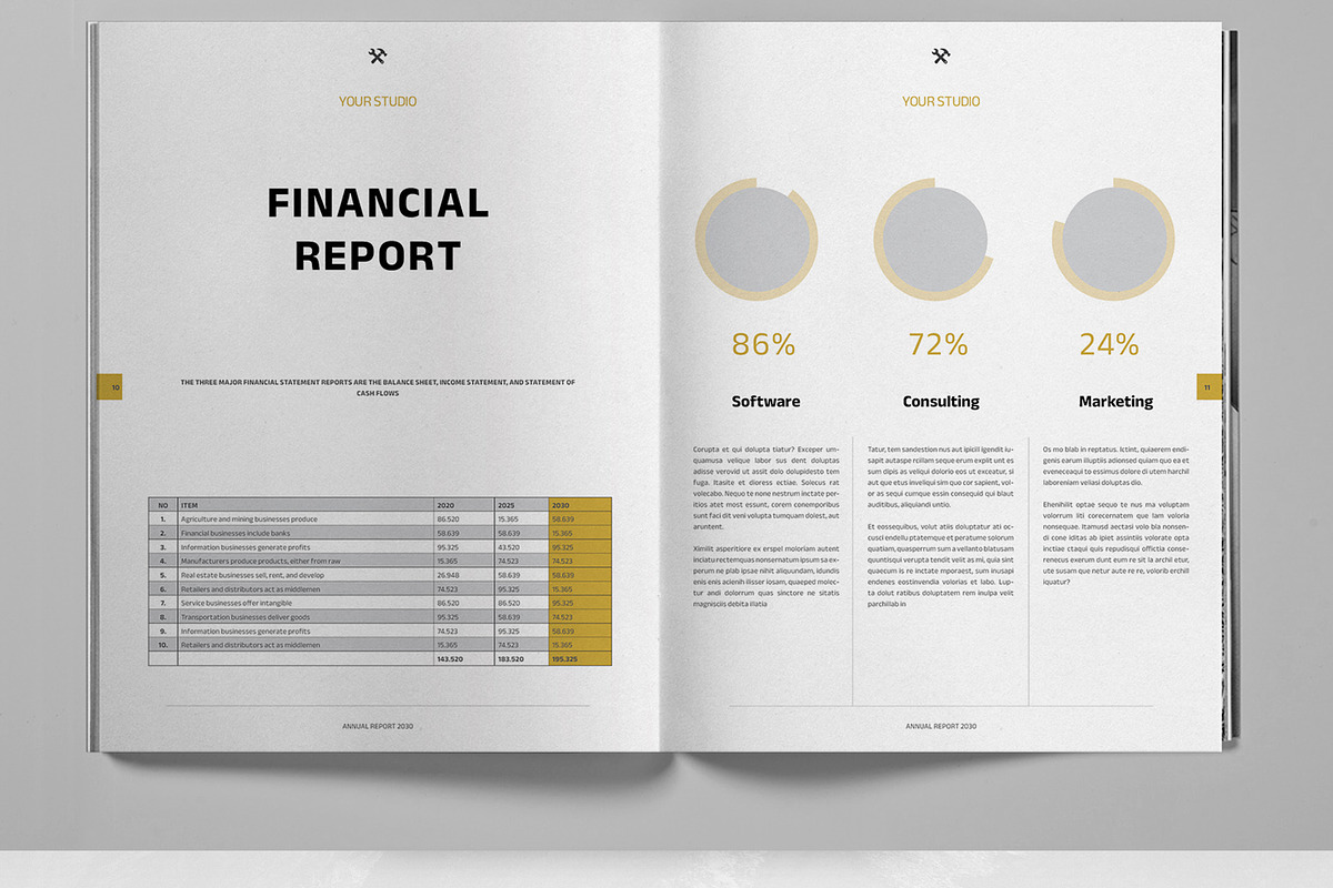 Gold Annual Report Brochure Template preview 7
