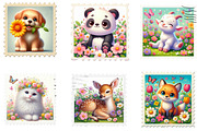 Spring Animal Postage Stamp Clipart, an Illustration by Designking (Thumbnail 2 of 5)