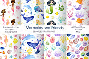 Mermaids and Under sea animals, an Animal Illustration by Watercolor Nastasia Art (Thumbnail 10 of 19)