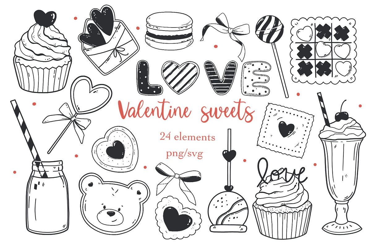 Hand-Drawn Valentine Sweets Doodle, an Object Graphic by ArtGiftsStudio (Photo 1 of 4)