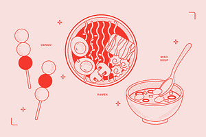 Japanese Food Vector Illustration