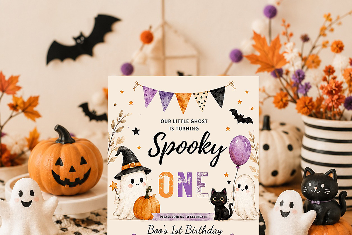 Spooky One Halloween Birthday Invite, an Invitation Template by Arslan (Photo 2 of 5)
