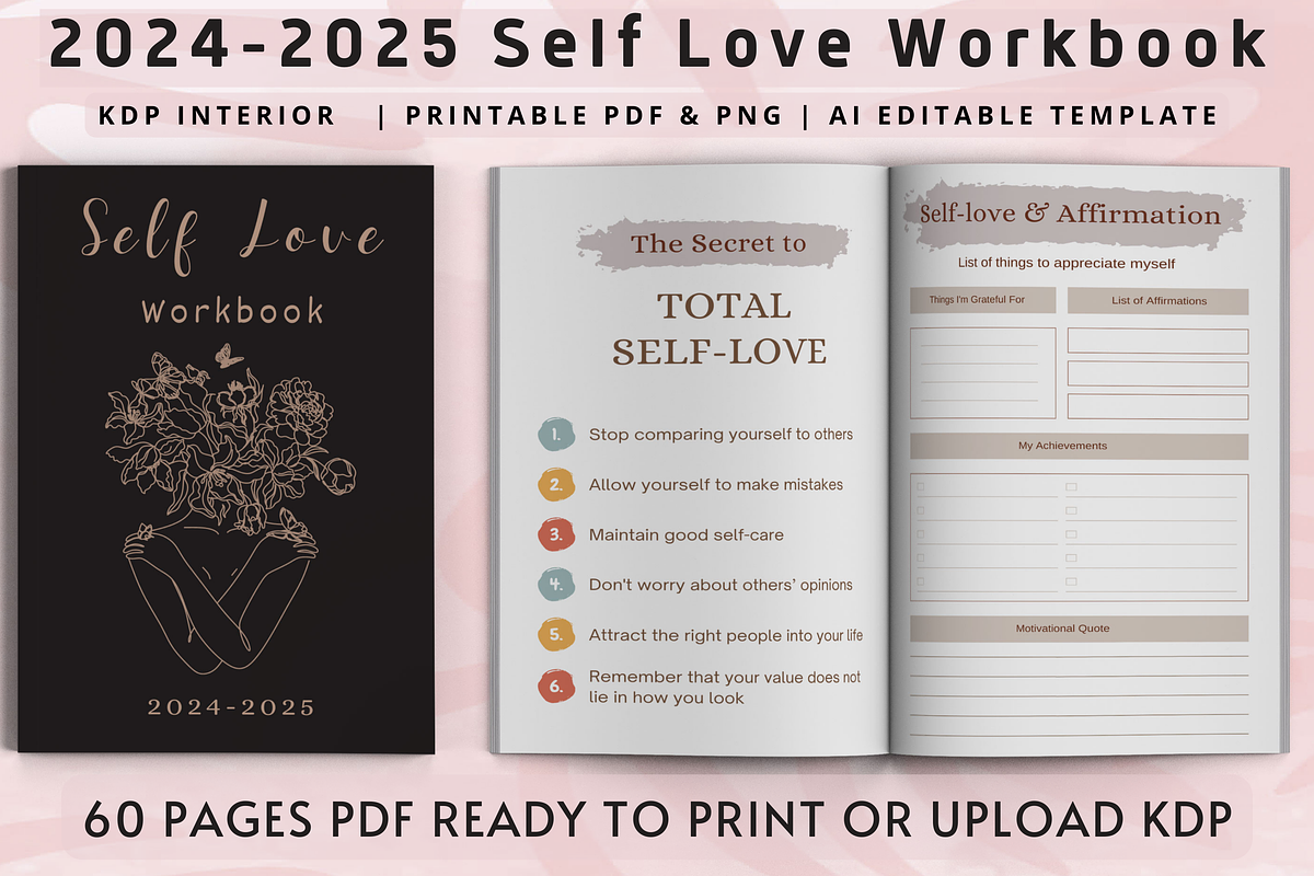 2024-2025 Self Love Workbook, a Print Template by Book2bees (Photo 1 of 7)
