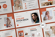 Fashion Brand Atelier Pitch Deck, a Presentation Template by FIBRINOSÄ (Thumbnail 1 of 6)