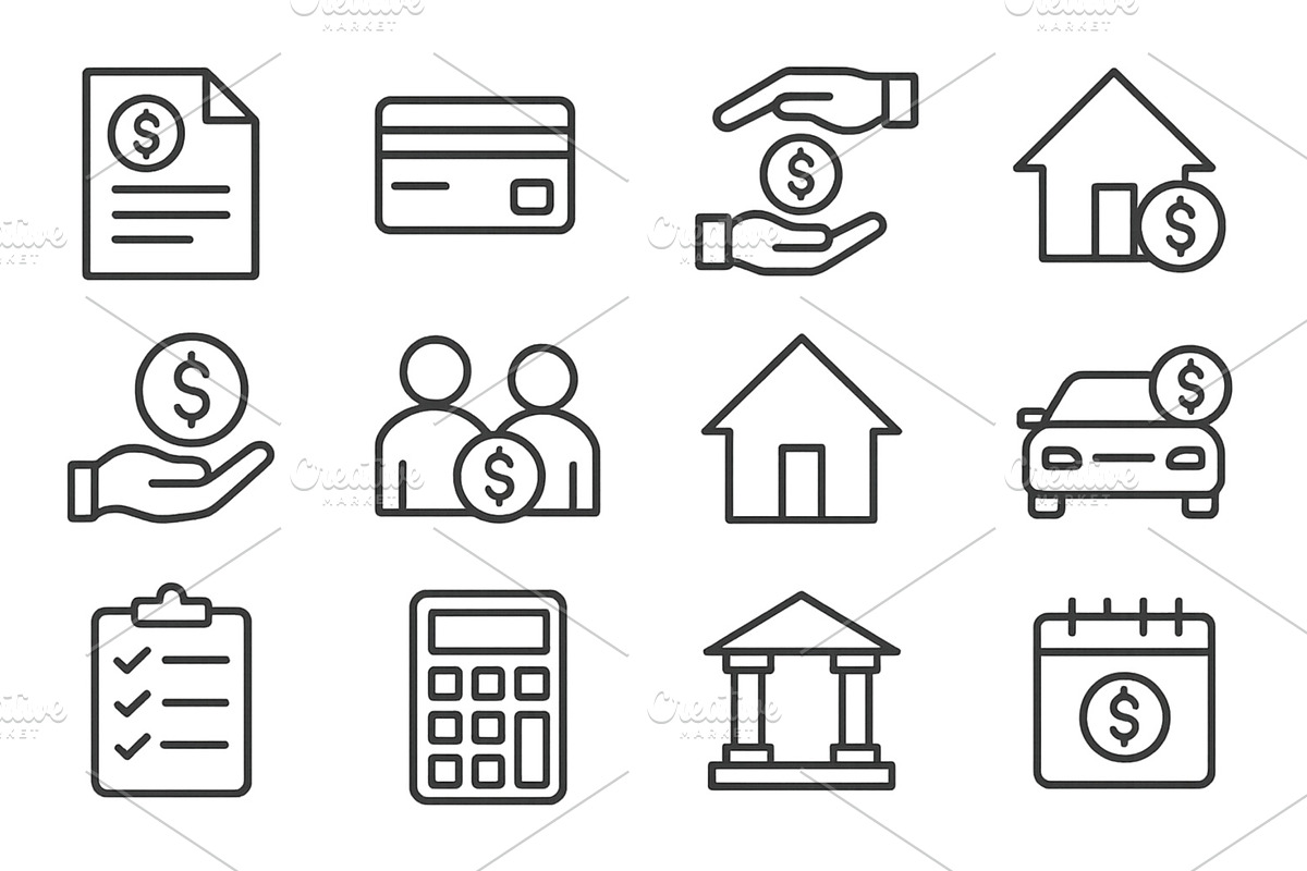 Financial transaction icons set for, a Finance Illustration by ZinetroN