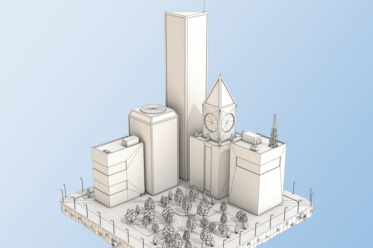 Low Poly City Block Skyscraper Build, an Environmental 3D Model by 3DGeeq (Photo 5 of 6)