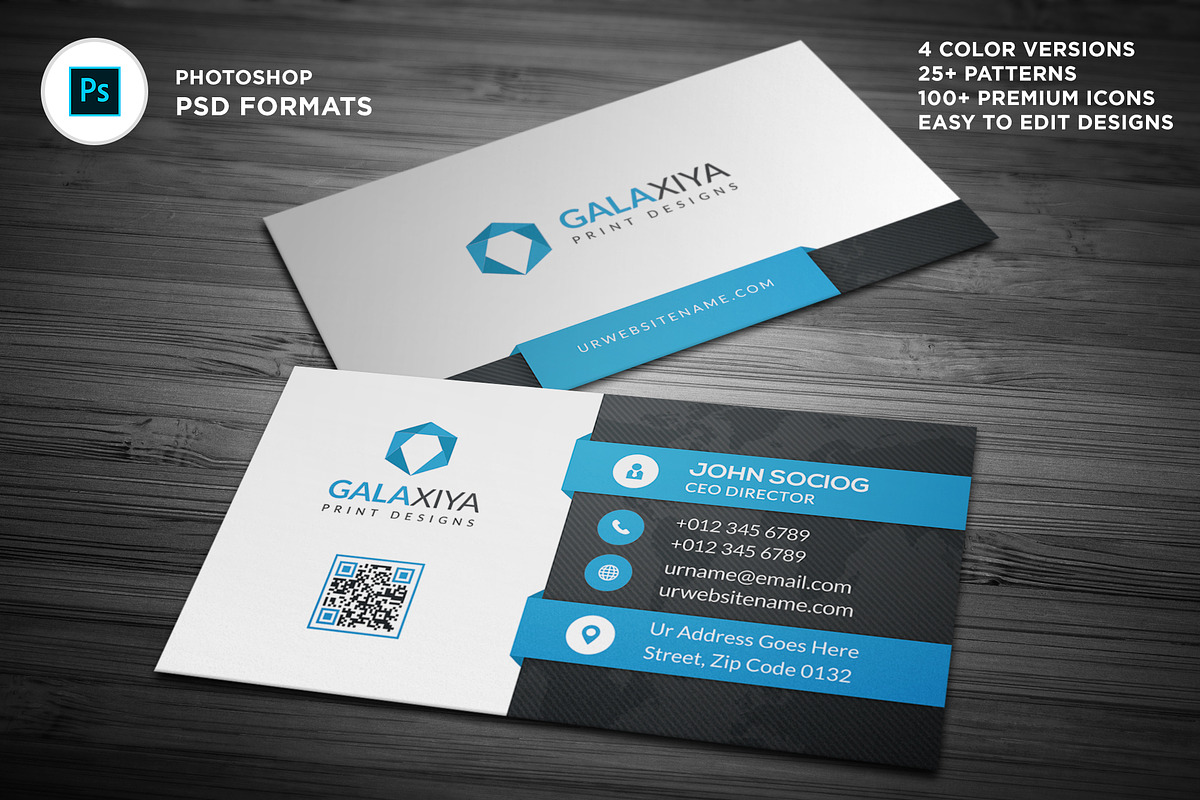 Modern Corporate Business Cards, a Business Card Template by Galaxiya (Photo 1 of 8)