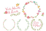 Garden Party Vector Flower Wreaths, a Seasonal Illustration by Amanda Ilkov (Thumbnail 3 of 3)