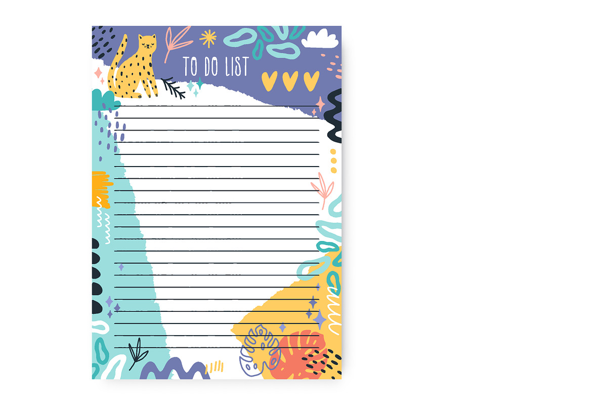 Doodle planner backgrounds set, a Decorative Illustration by Good Studio (Photo 3 of 6)