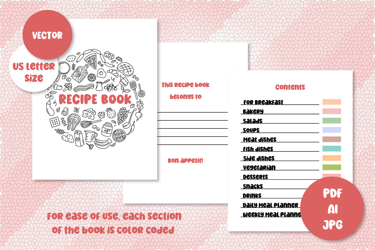 Recipe Book Templates | Meal Planner, a Magazine Template by AnnaViolet_store (Photo 2 of 9)