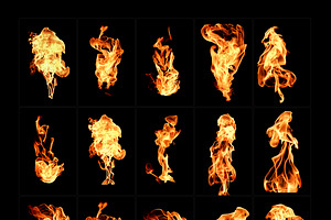 Isolated Fire Flames