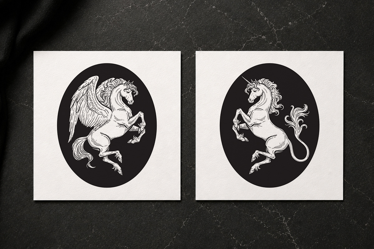 Magic Beasts Engraving Style Vector, an Animal Illustration by Croisy (Photo 5 of 8)