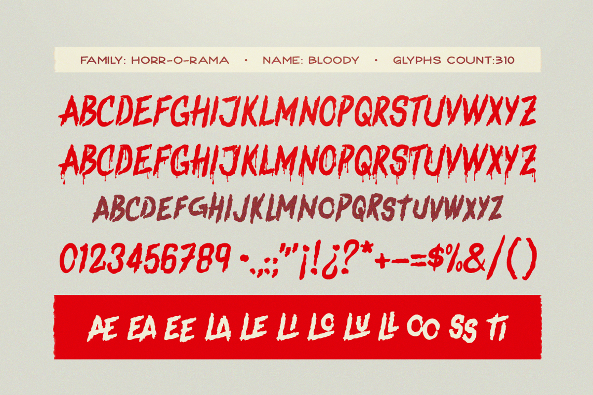 Bloody Scary Font preview 3