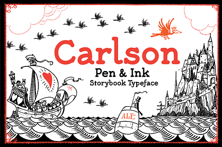 Carlson Monoline Pen & Ink Font