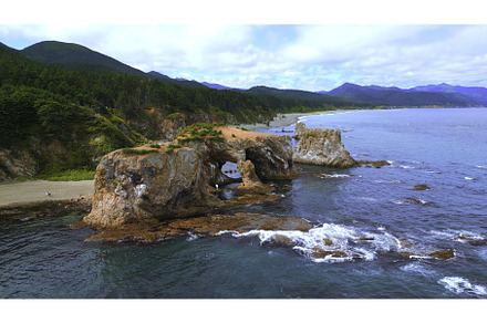 Top view of beautiful coast with, a Nature Photo by Media Whale Stock