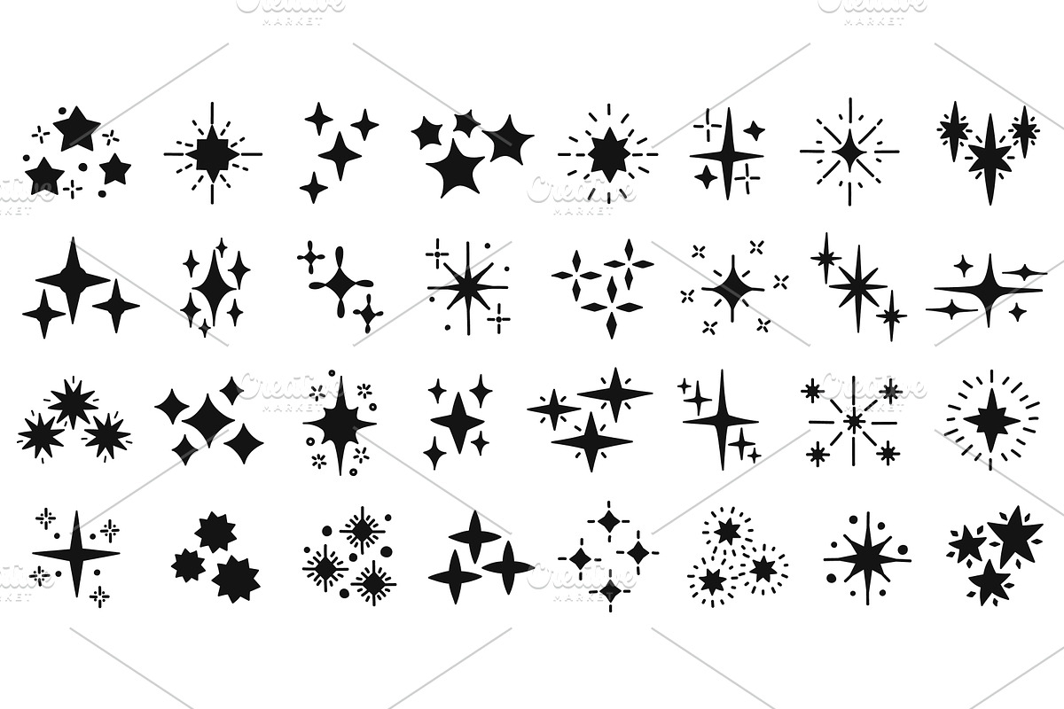 Doodle star glitter sparkles, an Illustration by winwin.art