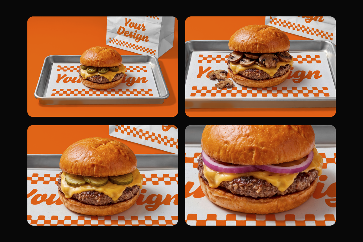 Burger Deli Paper and Bag Mockup, a Packaging Mockup by rodrigofkaminski (Photo 1 of 7)