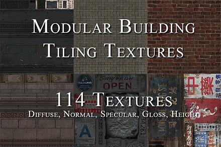 Textures - Buildings & Decals, a Textures & Material 3D Model by PurePolygons