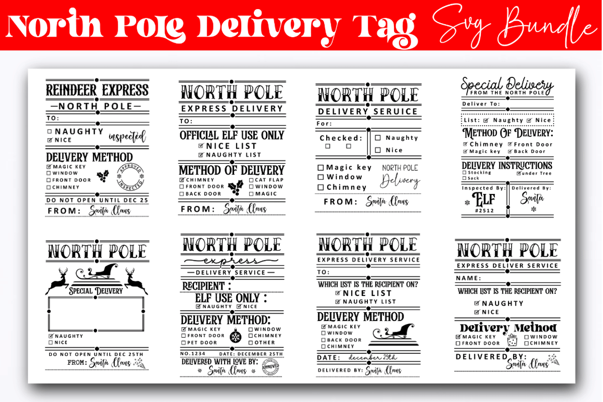 North pole delivery tag SVG Bundle,, an Object Graphic by Cut File (Photo 1 of 5)