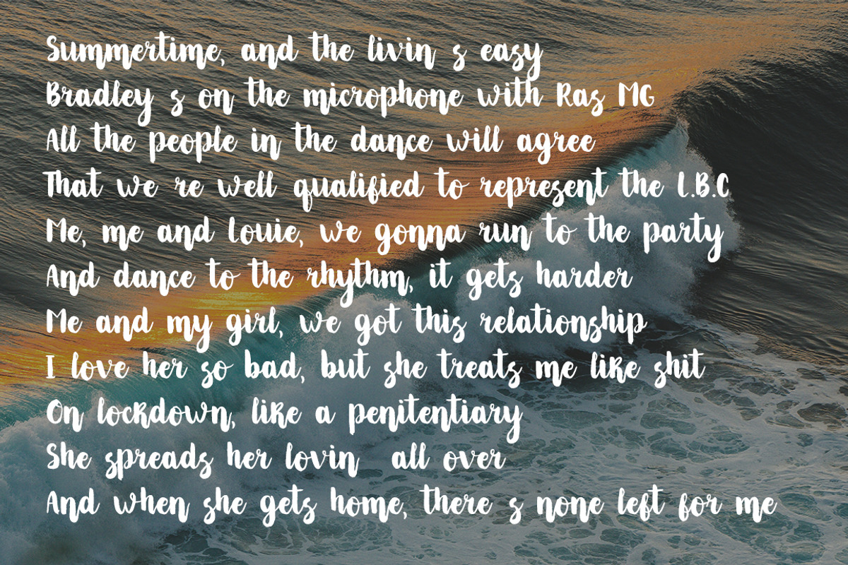 Goldberry brush hand-drawn font preview 3