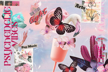 Psychedelic Vibes Collage, an Object Graphic by nadispasibenko